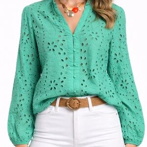 Amisu Eyelet Blouse